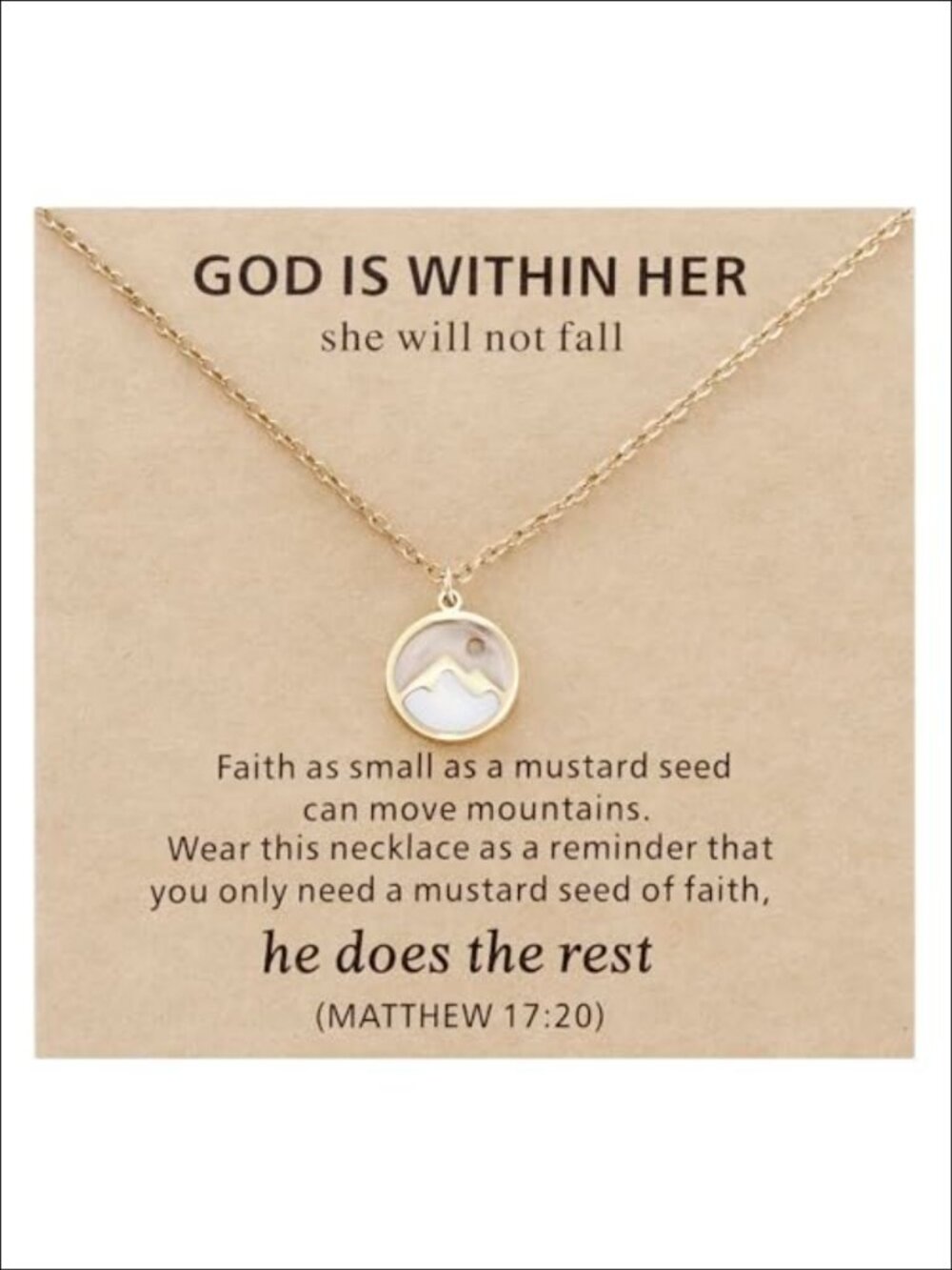 316L Stainless Steel Mustard Seed Faith Pendant Necklace Christian Baptism Gift